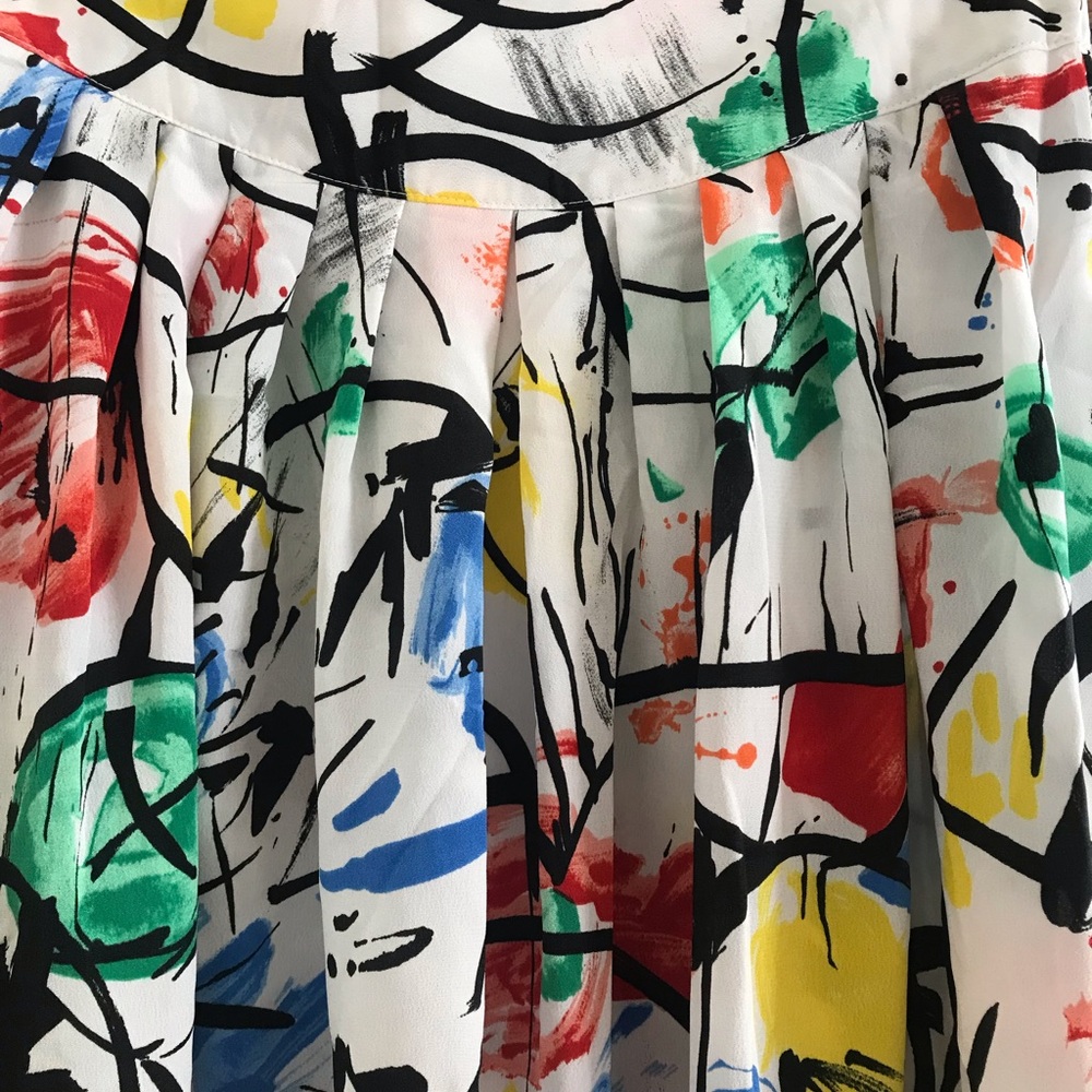 Vintage 90s Abstract High waisted A-line skirt - Picture 5 of 5